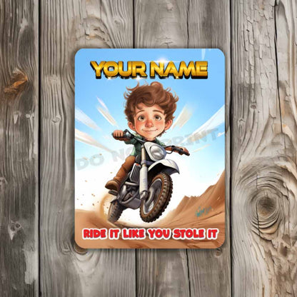 Dirt Bike Caricature from Photo - Ride it Like you stole it