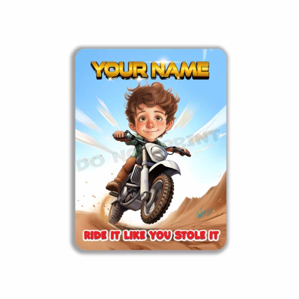 Dirt Bike Caricature from Photo - Ride it like you stole it