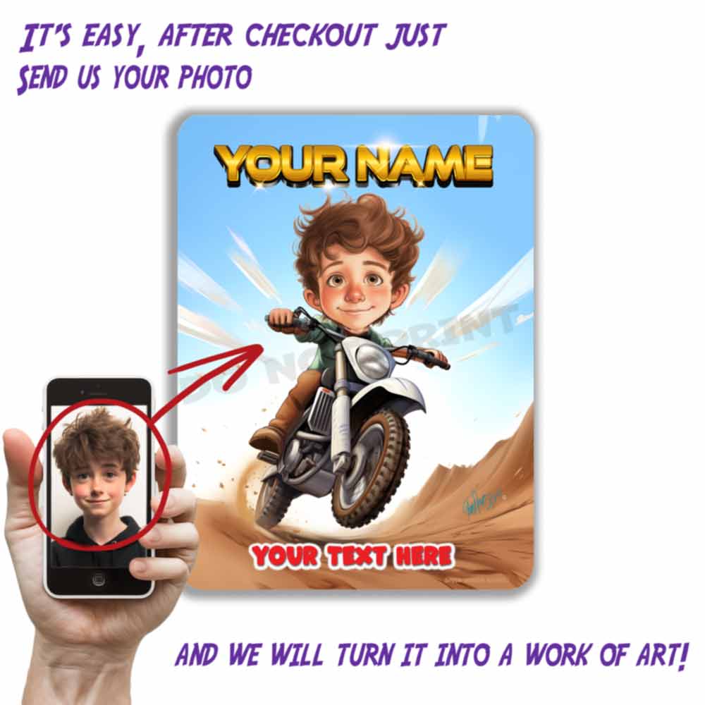 Dirt Bike Caricature from Photo - Make Your Own Custom
