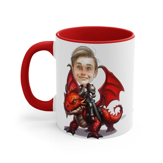 Child Riding a Dragon Coffee Mug Caricature From Photo 11oz mug