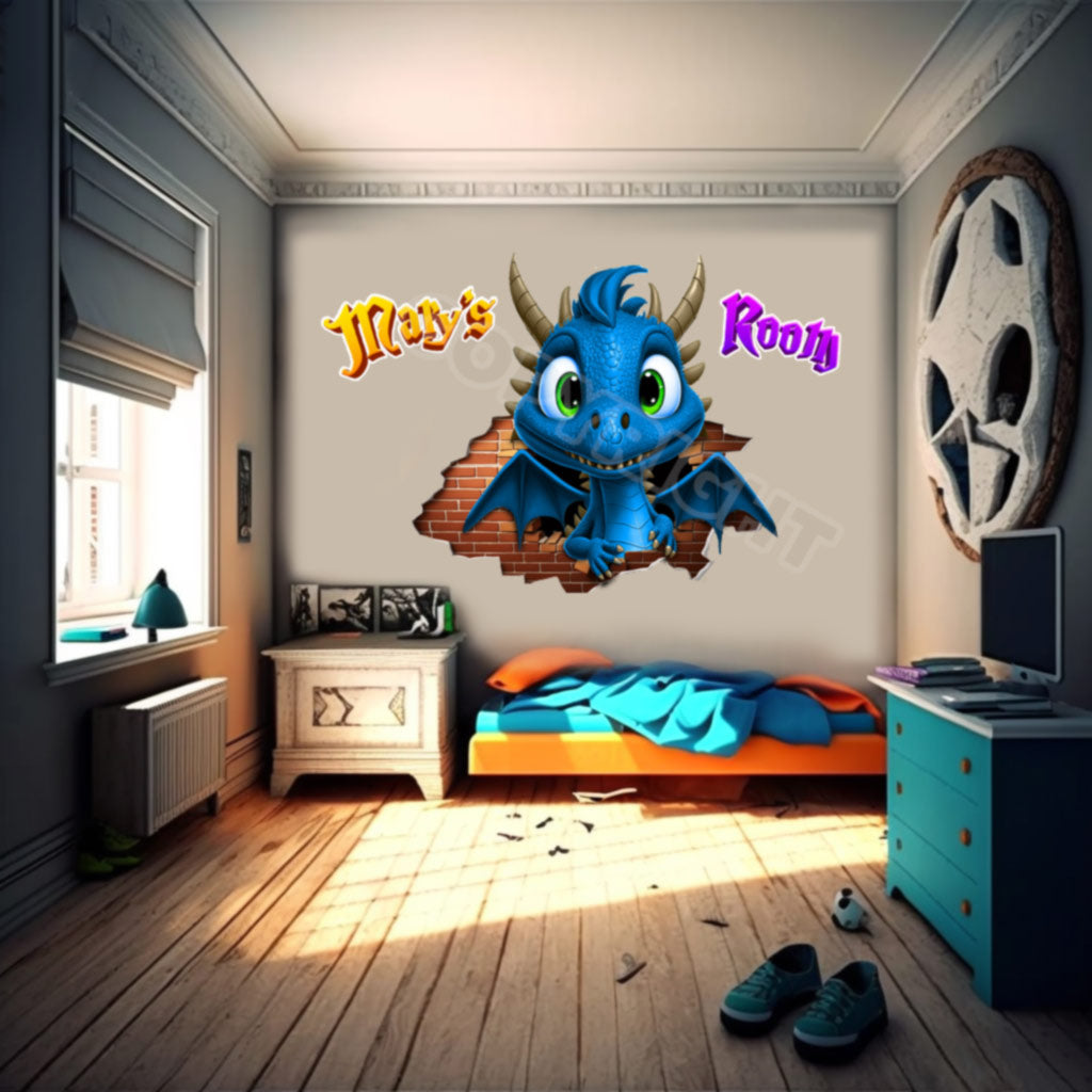 Dragon Personalized Kids Room Wall Decals