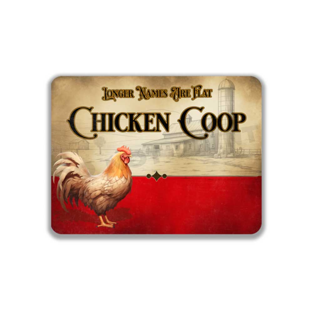 Personalized Red and White Chicken Coop Sign Customize Your Own Sign