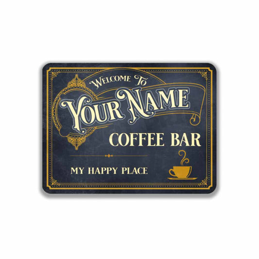 Custom Vintage Coffee Bar Sign - Coffee Shop Sign Café Classic Wall Art Metal Sign 12" x 9”