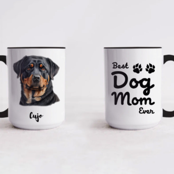 Best Dog Mom Ever - Two-Tone Coffee Mugs, 15oz