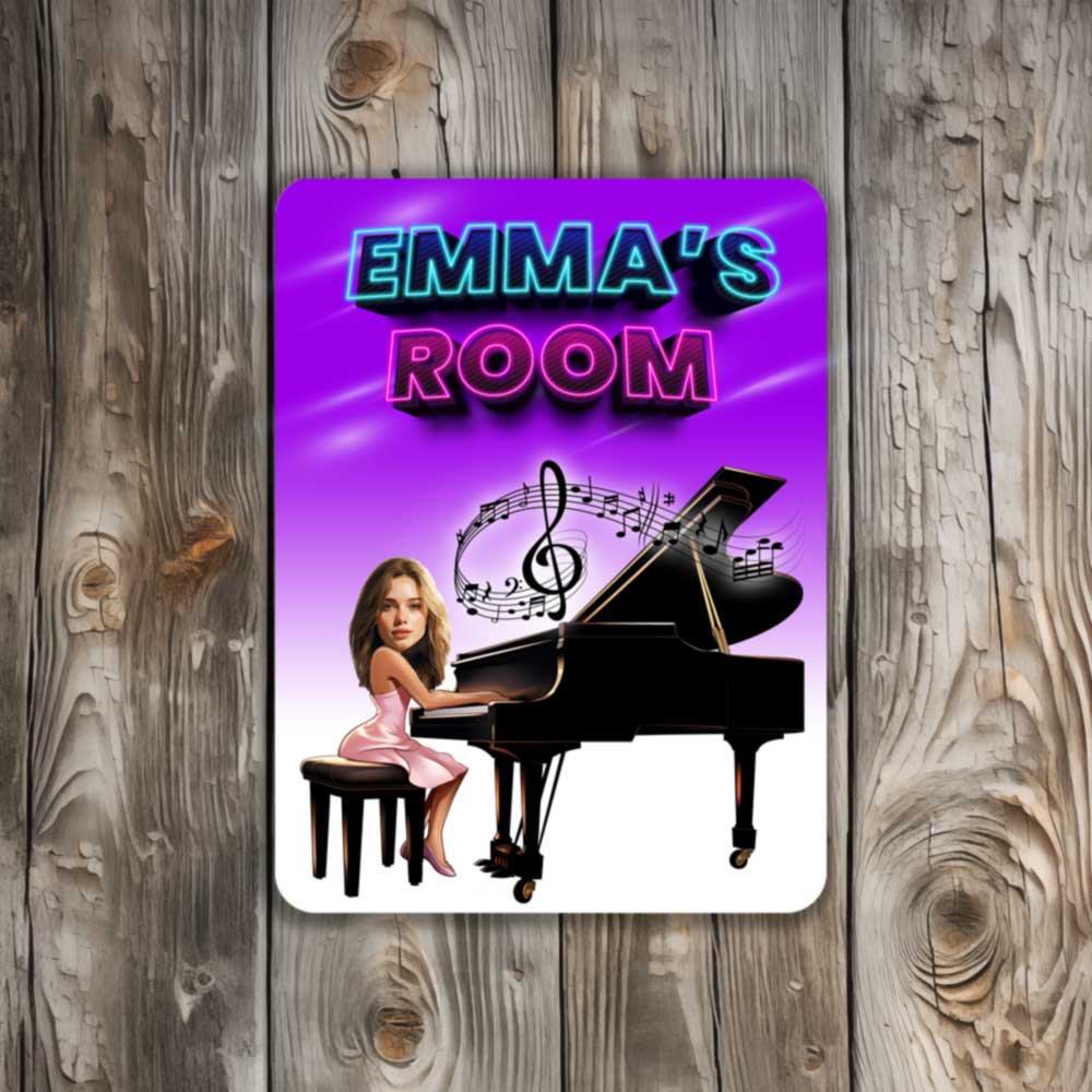 Custom Pianist Room Metal Sign Emmas Room