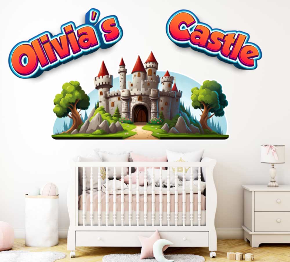 Happy Land Personalized Castle Wall Decal