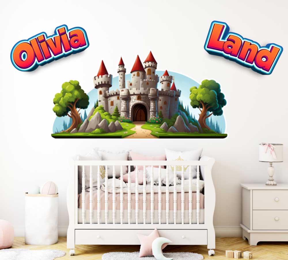 Happy Land Personalized Castle Wall Decal