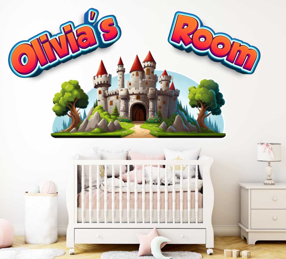 Happy Land Personalized Castle Wall Decal