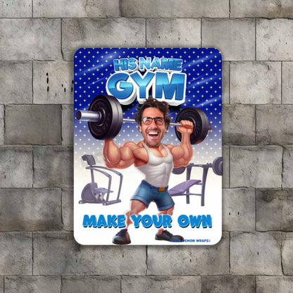Personalized Gym Metal Sign HIS Make Your Own Caricature