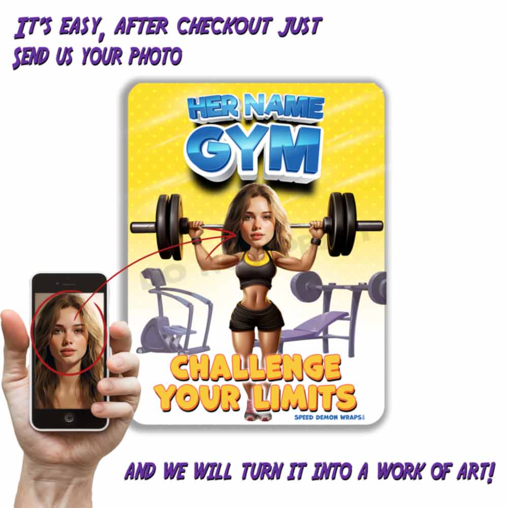 Custom Gym Metal Sign Portrait From Photo Challenge Your Limits