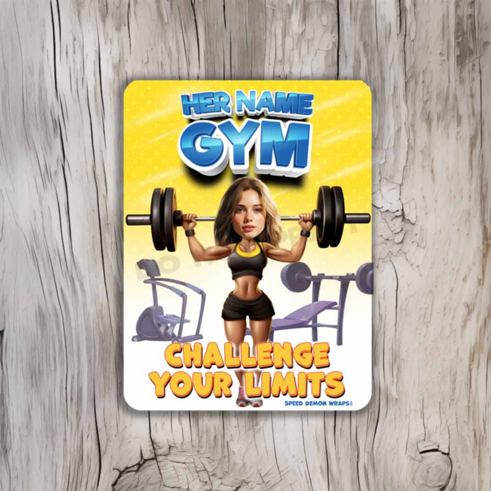 Custom Her Name Gym Portrait from Photo - Challenge Your Limits