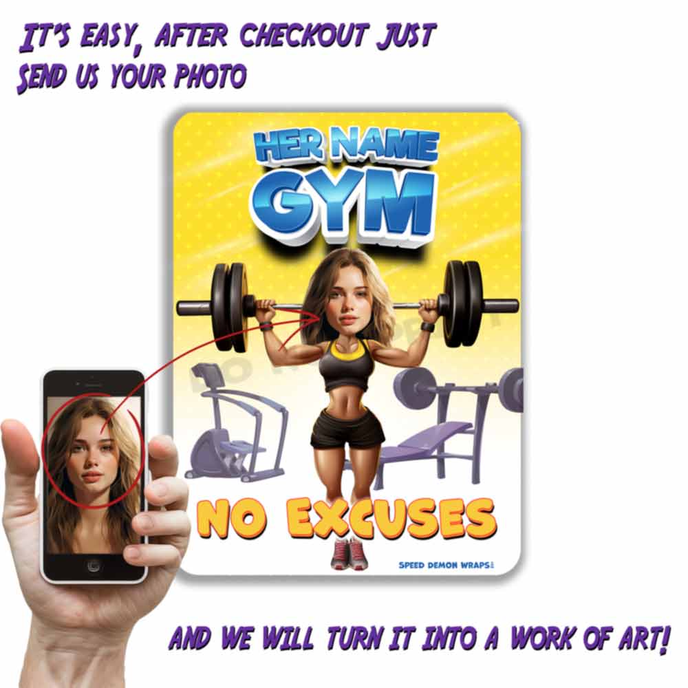 Custom Gym Metal Sign Portrait From Photo No Excuses