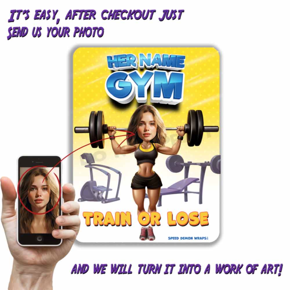 Custom Gym Metal Sign Portrait From Photo Train or Lose