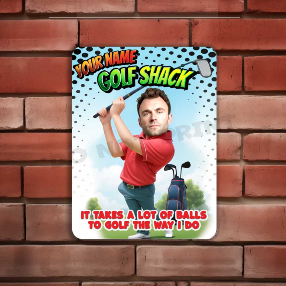 Personalized Golf Shack Metal Sign Lots of Balls
