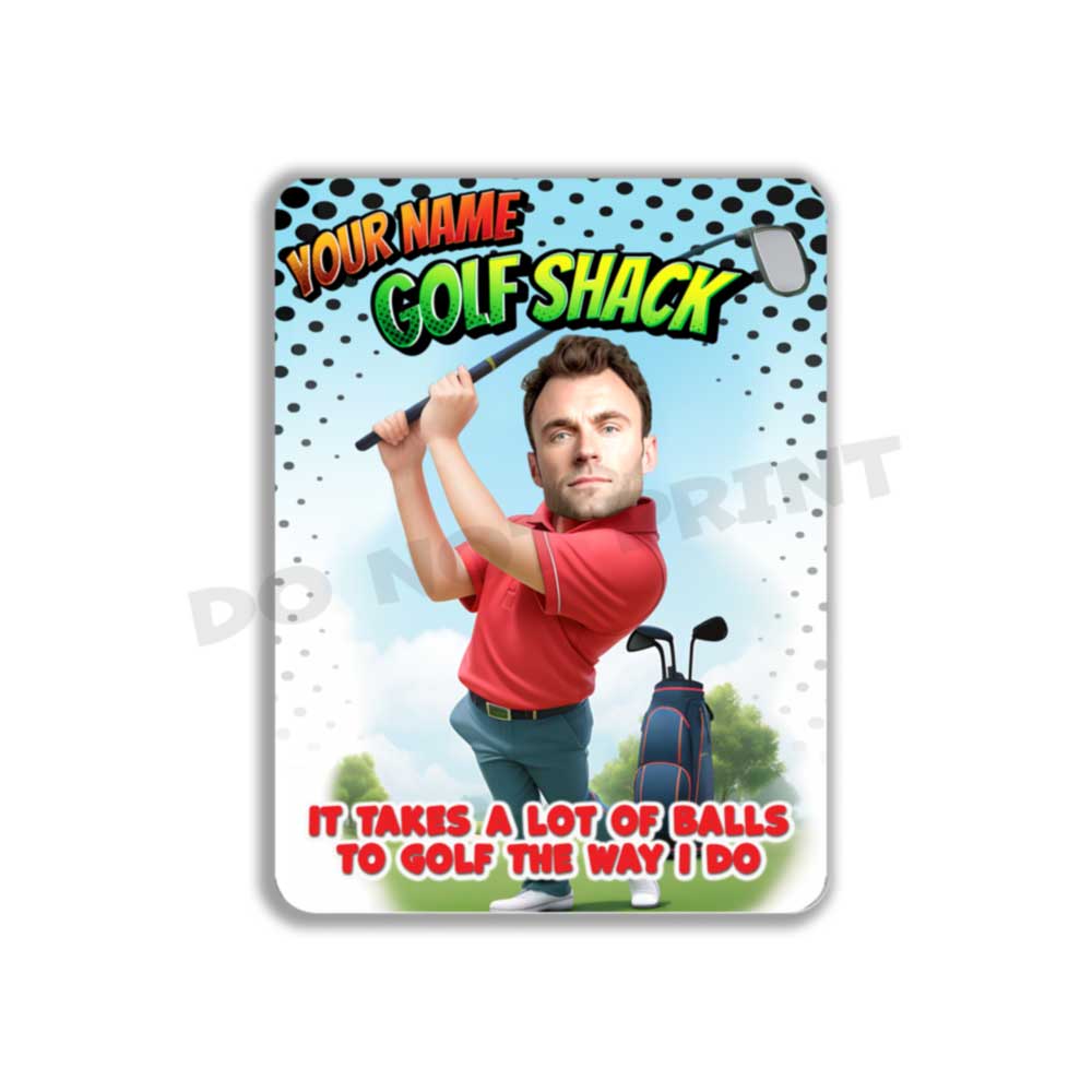 Personalized Golf Shack Metal Sign Takes a lot of Balls