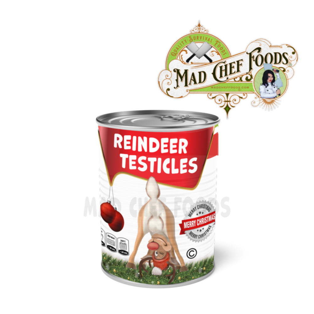 Reindeer Testicles Soup Can Label