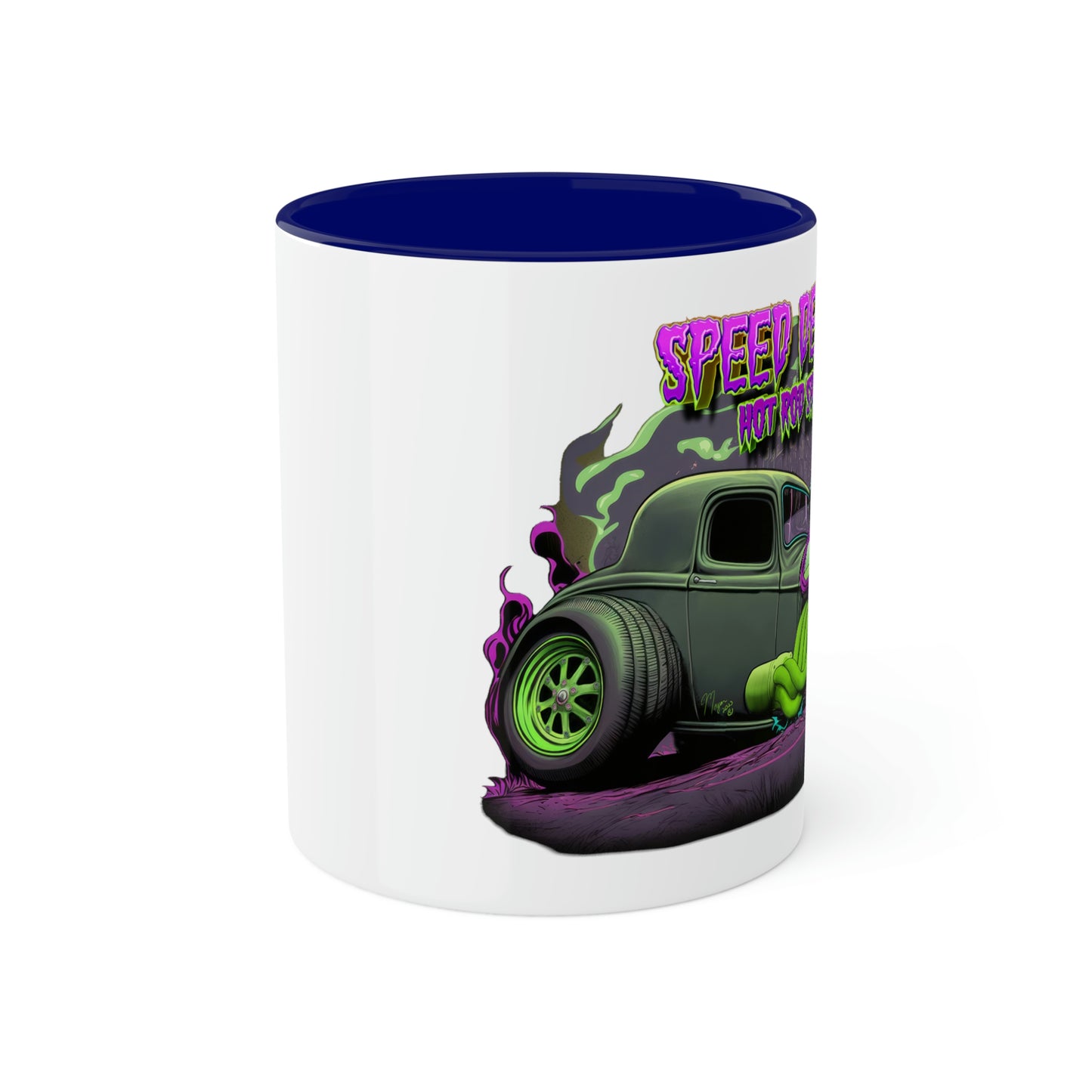 32 Ford Pink & Green Rat Rod - Speed Demon Hot Rod Shop Accent Coffee Mug 11oz