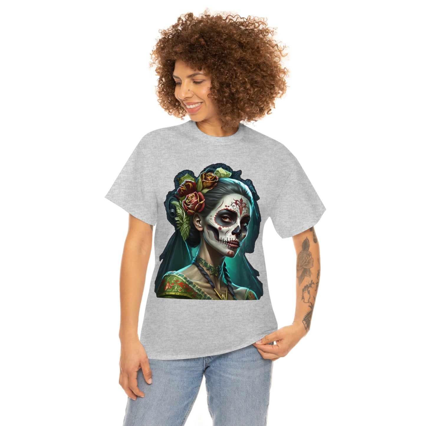 Day Of the Dead - Lady with Strife - Unisex Heavy Cotton Tee 34037