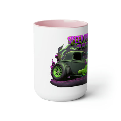 32 Ford Pink & Green Rat Rod - Speed Demon Hot Rod Shop Accent Coffee Mug 15oz