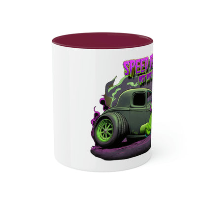 32 Ford Pink & Green Rat Rod - Speed Demon Hot Rod Shop Accent Coffee Mug 11oz