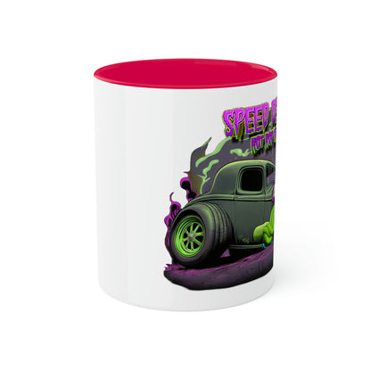 32 Ford Pink & Green Rat Rod - Speed Demon Hot Rod Shop Accent Coffee Mug 11oz