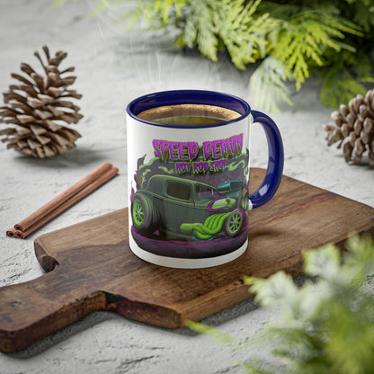 32 Ford Pink & Green Rat Rod - Speed Demon Hot Rod Shop Accent Coffee Mug 11oz