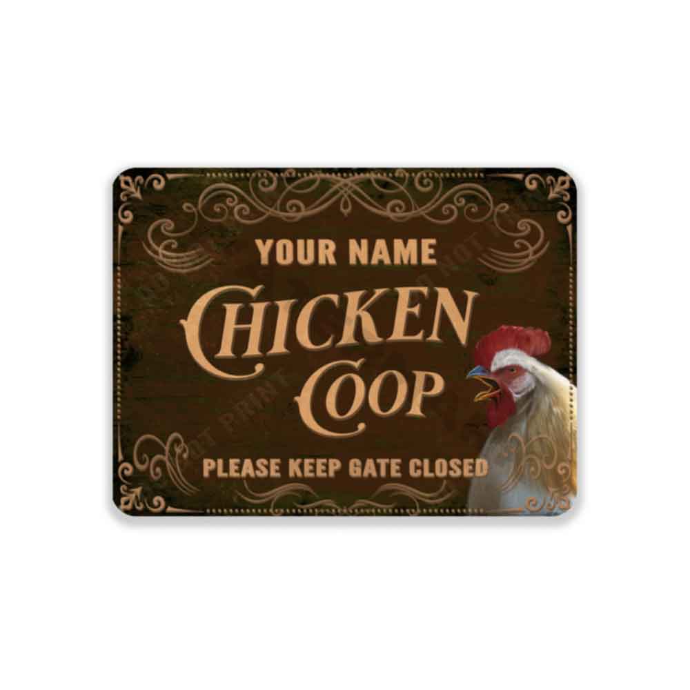 Rustic Brown Chicken Coop Sign Please Keep Gate Closed