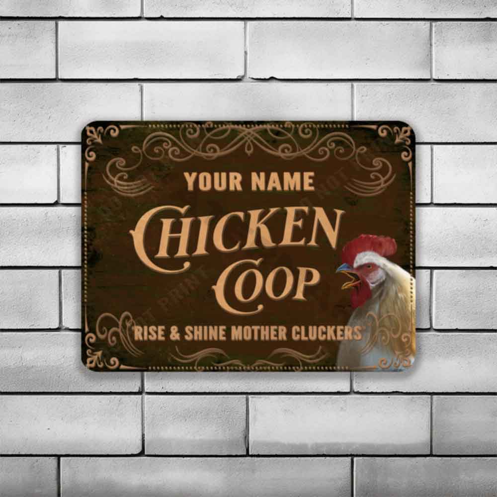 Rustic Brown Chicken Coop Sign Rise and Shine Mother Cluckers