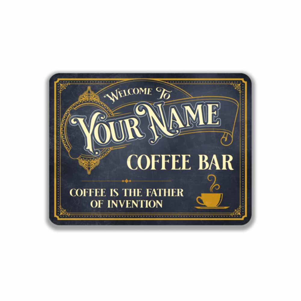 Custom Vintage Coffee Bar Sign - Coffee Shop Sign Café Classic Wall Art Metal Sign 12" x 9”