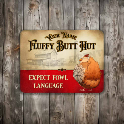 Personalized Chicken Fluffy Butt Hut Expect Fowl Language