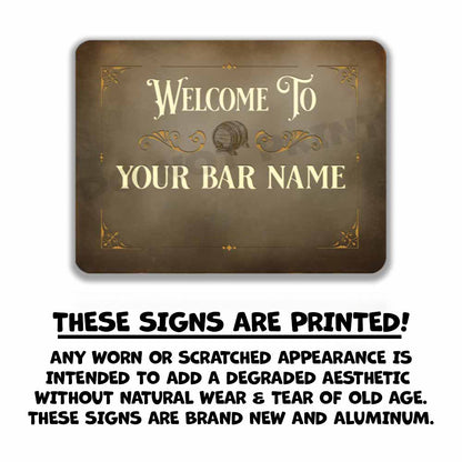Weathered Vintage Bar Sign Appearance
