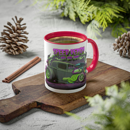 32 Ford Pink & Green Rat Rod - Speed Demon Hot Rod Shop Accent Coffee Mug 11oz