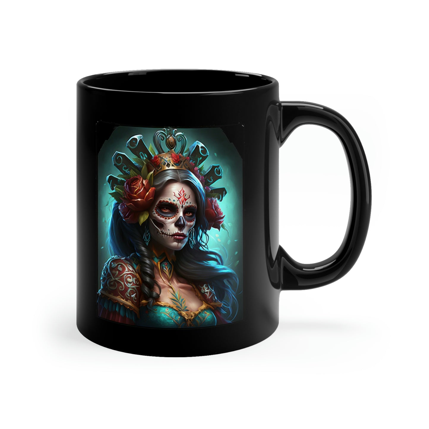 Day Of the Dead - Queen of the Crypt - Unisex Heavy Cotton Tee - 11oz Black Mug 34021