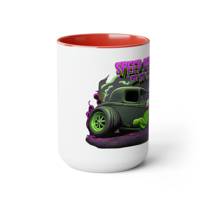 32 Ford Pink & Green Rat Rod - Speed Demon Hot Rod Shop Accent Coffee Mug 15oz